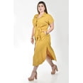thumbnail image 2 of Vestido camisero de lino Roman Fashion /Tallas Extras 2107 (Mostaza) ocre 36, 2 of 6