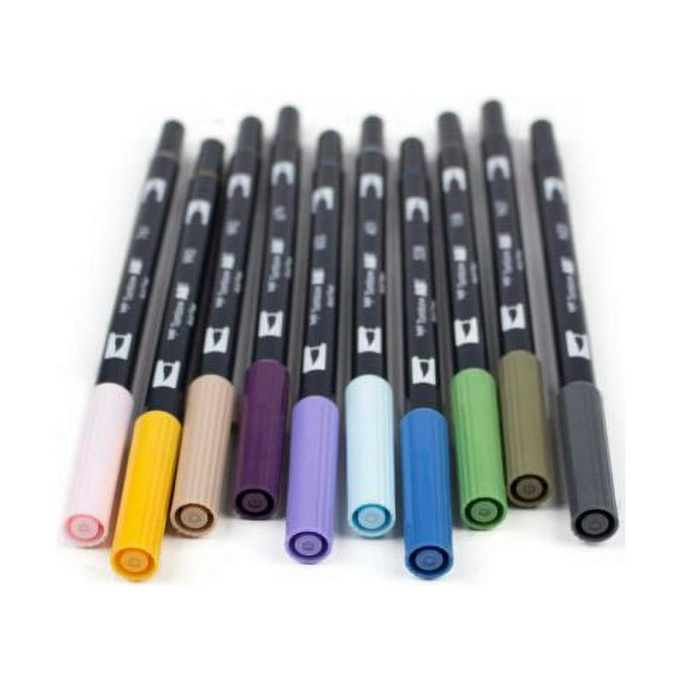 Dual Brush Pen Art Markers 10-Pack, Retro, Brush Markers