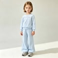 thumbnail image 4 of HAYIMI Girls Soft My First Cozy Crewneck Sweatshirt And Pants For Kids Adorable Two Piece Outfit Sets For Everyday Comfort And Stylish Clothes Sets, 4 of 5