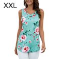 thumbnail image 1 of Chaleco de mujer Boho sin mangas sin mangas con estampado floral camiseta con cuello en V, verde claro, XXL sidaley AP002566-10, 1 of 7