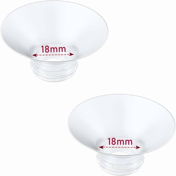 DUPAI Flange Insert 2Pcs 18Mm Compatible with Momcozy M9/M6/M5/S12 Pro/V1 Pro/V2 Pro Medela/Elvie/Ncvi/Tsrete Lansinoh/Paruu/Mommed Breast Pump 24Mm Shields/Flanges (2Pcs-18Mm)