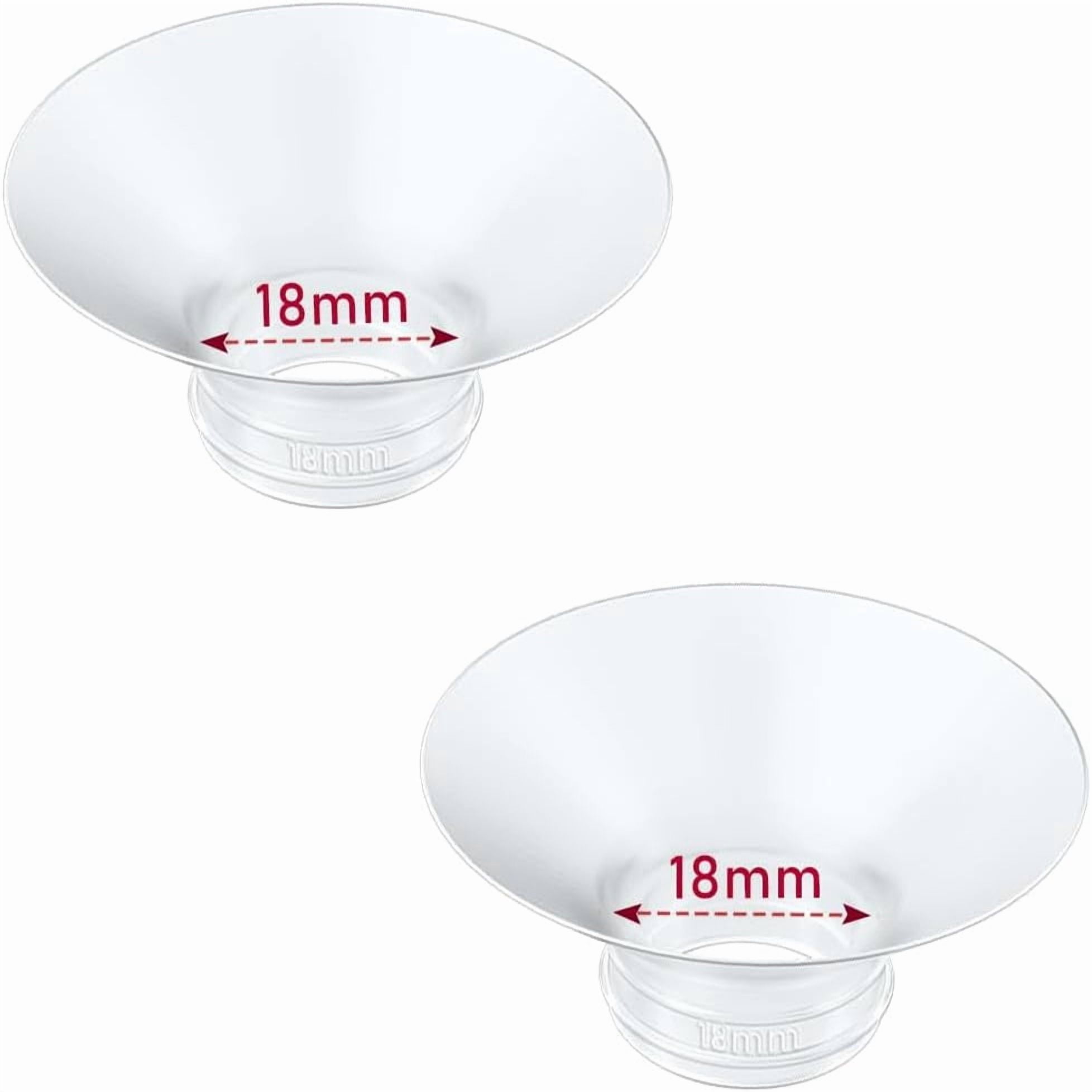 DUPAI Flange Insert 2Pcs 18Mm Compatible with Momcozy M9/M6/M5/S12 Pro/V1 Pro/V2 Pro Medela/Elvie/Ncvi/Tsrete Lansinoh/Paruu/Mommed Breast Pump 24Mm Shields/Flanges (2Pcs-18Mm)