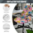 thumbnail image 3 of FKELYI Pink Tropical Palm Tree Print Office Chair Cover with 2 Pcs Armrest Covers Dustproof Swivel Boss Chair Protector Armchair Slipcover for Home Office Decor, Small, 3 of 6