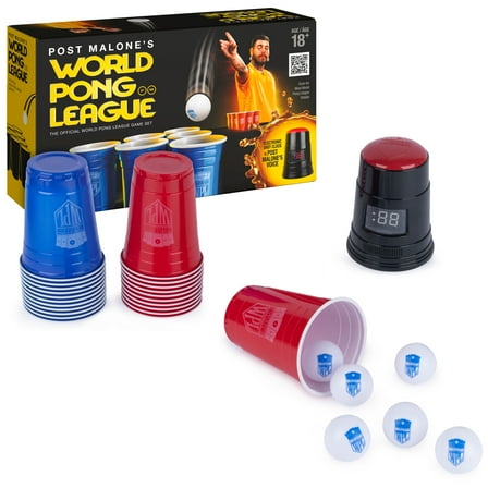 Post Malone, World Pong League Party Game, for Adults Ages 18 and up