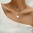 thumbnail image 2 of Jinsinto Dames Perles Multi-Couche Collier de Perles Coloré Collier Boho Chaîne d'Or Collier Plage Bijoux, 2 of 6