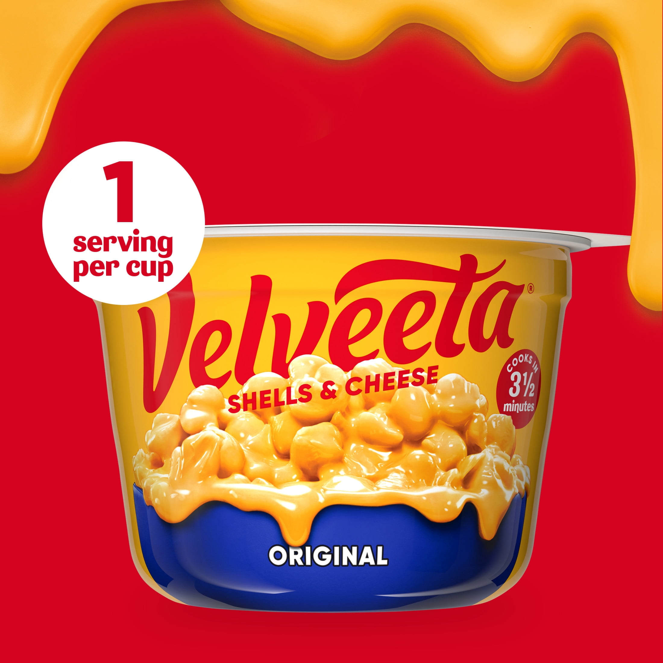 (2 pack) Velveeta Shells and Cheese Mac and Cheese, 8 Cups, for Easy Snacks or Dinner Sides, Original Flavor, 2.39 oz