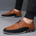 thumbnail image 6 of Men's Casual Oxford Business Fashion Leather Shoes Walking Comfortable Classic Adjustable Shoes Orange 7.5 US, 6 of 7