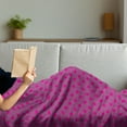 thumbnail image 3 of Magenta Soft Flannel Fleece Blanket, Classic Polka Dots Pattern with Traditional Design on Purple Background, Cozy Plush for Indoor and Outdoor Use, 50" x 70", Magenta and Eggplant, by Ambesonne, 3 of 5