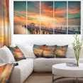 thumbnail image 1 of Wooden Bridge under Colorful Sky - Sea Bridge Canvas Art Print, 1 of 3