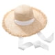 thumbnail image 1 of Sombrero de rafia de ala ancha para mujer para el verano - Correa ajustable - Vacaciones en la playa - Protección solar - Talla única, 1 of 5