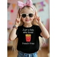thumbnail image 4 of MAWOTEA Chicken Nugget OR Fries Lover Funny Graphic T-shirt for Kids,Black Fabric 100% Cotton, 4 of 5