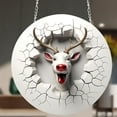 thumbnail image 6 of YOHAVEN Round Acrylic Reindeer Christmas Ornament, Festive Hanging Wall Decoration for Tree, Mantel, Fireplace, Office, Home Holiday Decor, Colorful Christmas Pendant Gift Idea, 6 of 6