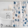 thumbnail image 3 of Xipuska Blue Brown Botanical Shower Curtain - Water Repellent Fabric Shower Curtains Washable, Pastoral Summer Leaves Watercolor Decorative Polyester Cloth Bathroom Curtains Modern Bath Decor 36"x72", 3 of 6