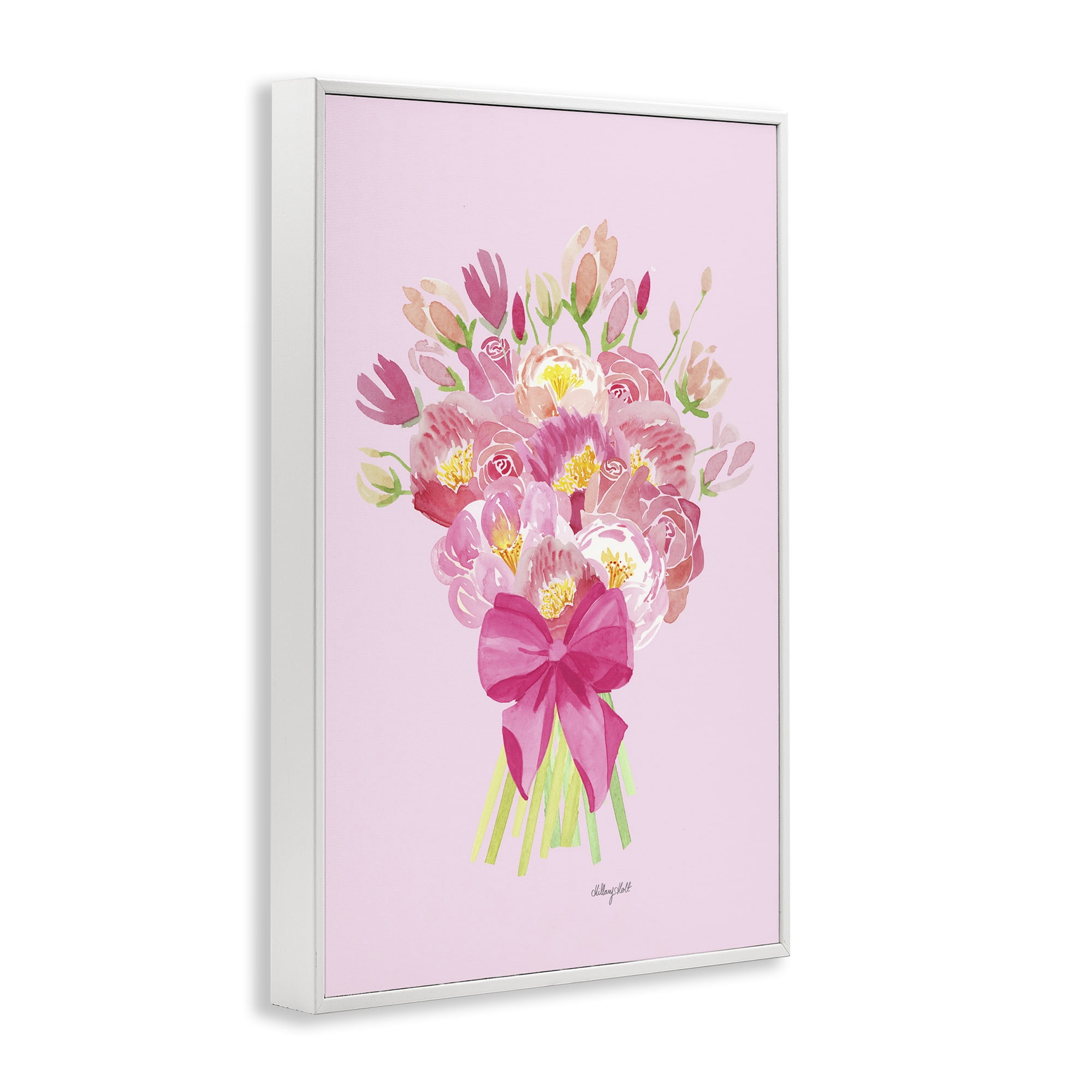 Stupell Industries Romantic Blushing Peonies White Framed Giclee Art, design by Hillary Holt