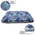thumbnail image 3 of Leaf Pet Bed, Digital Neon Vivid Colored Island Oceanic Flowers and Leaves, Chew Resistant Pad for Dogs and Cats Cushion with Removable Cover, 24" x 39", Turquoise Dark Blue, by Ambesonne, 3 of 4