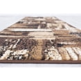 thumbnail image 2 of HR HANDCRAFT RUGS HR Chocolate, Beige, Gold, Abstract Modern Design Brush Pattern Colors Rug 5' x 7', 2 of 5