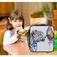 thumbnail image 6 of Square Lunch Bag 10.5*3.5*9.5 Inches Cooler Bag Lunch Bag Insulation Portable Durable Fashion Colorful Leopard and Butterflies, 6 of 6