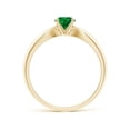 thumbnail image 2 of Angara Natural 0.45 Ct. Emerald Solitaire Ring in 14K Yellow Gold for Women (Ring Size: 9), 2 of 9