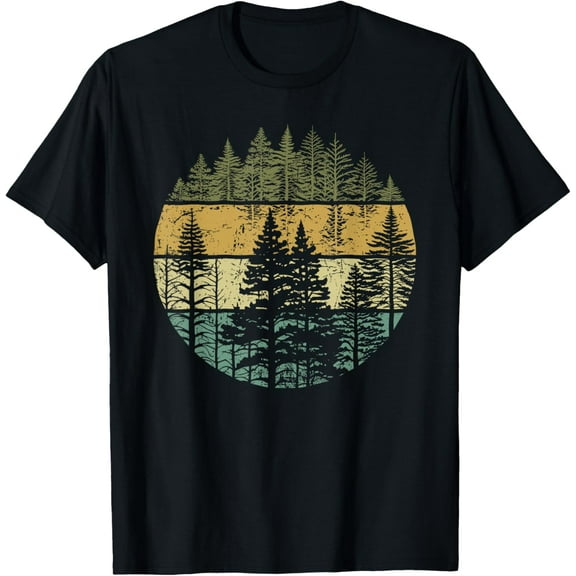 Forest Trees Outdoors Nature Women Men Vintage Retro Gifts Men Women T-shirt
