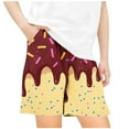 thumbnail image 2 of Toddler Girl Clothes under $5 Elastic Waistband Pocket Ice Cream Cake Print Summer Casual Pants Loose Sports Shorts 5-14Y Wine 9-10 Years, 2 of 4