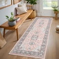 thumbnail image 2 of 2x6 Runner Rug, Washable Boho Area Rug Vintage Low Pile Non Slip Carpet for Kitchen Bathroom Living Room, 2 of 6