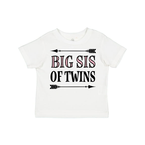 Inktastic Big Sis of Twins Sister Announcement Girls Toddler T-Shirt