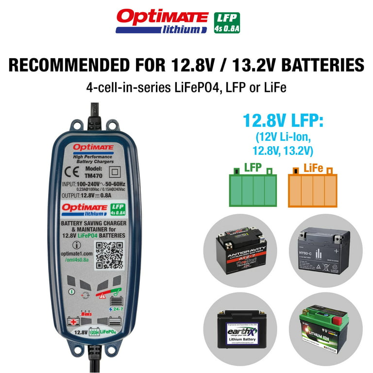 Optimate 3 7-Step 12V Volt 0.8 Amp Motorcycle Battery  Charger/Tester/Maintainer 