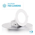 thumbnail image 2 of Infibrite 4 Inch Ultra-Thin Recessed LED Downlight, 9W 750LM, 3CCT Selectable, White Trim, Wet Rated, Triac Dimmable, ETL, FCC, Energy Star, (12 Pack), 2 of 4