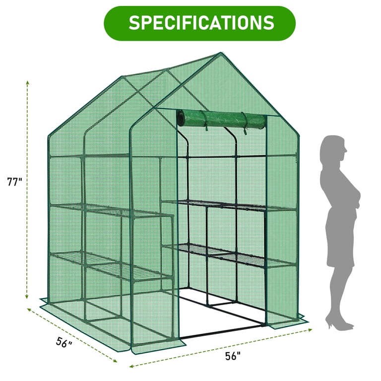 Ktaxon 57x57in Portable Greenhouse, Green Outdoor Plant House for