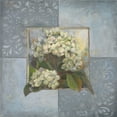 thumbnail image 2 of Pinto, Patricia 26x26 Black Ornate Wood Framed with Double Matting Museum Art Print Titled - Hydrangeas on Blue II, 2 of 4