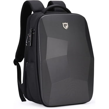 FENRUIEN 17.3-Inch Hard Shell Laptop Backpack,Anti-Theft Waterproof Business Travel Computer Backpack,Black Gaming Laptop Bag with USB Port for Men