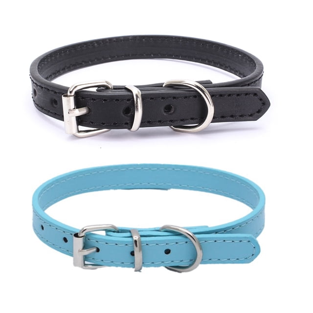 Collar de cuero para gatos de 2 piezas, el collar para mascotas es adecuado para perros y gatos