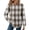 Camel, variant on Women's Top Plaid Print Round Neck Long Sleeve Loose Fit Fall Winter Trendy Everyday Weekend Outings Stylish Basic Versatile Camel M