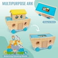 thumbnail image 2 of Toddlers Wooden Noah's Ark Toy Animal Playset, Shape Sorter Early Learning Montessori Toys, Baptism Gifts for 3 Boys Girls Kids, 2 of 7