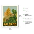 thumbnail image 2 of Palermo Sicily Italy - Duomo (Cathedral) - Vintage Travel Poster by Attilio Ravaglia c.1930s - Master Art Print (Unframed) 9in x 12in, 2 of 4