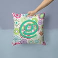 thumbnail image 2 of Monogram Letter Flowers Fabric Decorative Pillow, 2 of 4