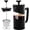 Black, 12 Ounce, variant on OVENTE French Press Coffee Maker 34 Ounce with Heat Resistant Borosilicate Glass & Stainless Steel 4-Level Filtration System, Portable Cold Brew Coffee Maker for Travel, Camping or Gift, Black FPW34B