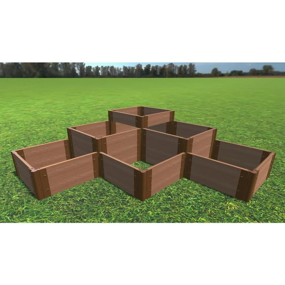 Frame It All Classic Sienna 'The Banaue' - 6' X 6' Raised Garden Bed (Terraced) 1" Profile