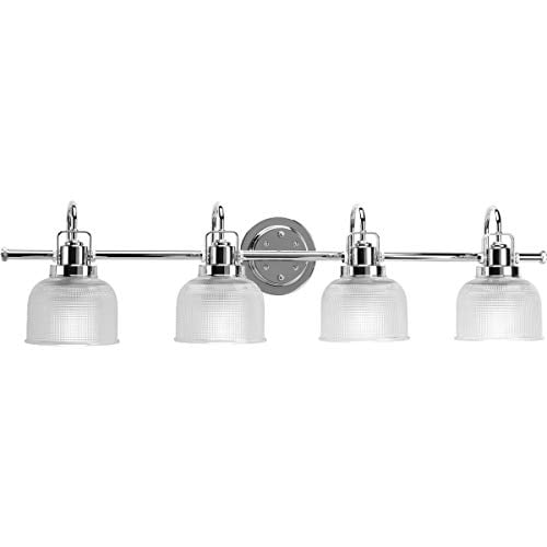 Progress Lighting P2997-15 Med Bath Sconce - Chrome, Clear Prismatic Glass Shade, 4-100W - View #9
