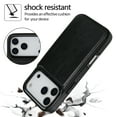 thumbnail image 4 of Compatible with iPhone 17 Pro Max Case, with PU Leather Credit Card Holder Magnetic Back Stand Cell Accessories Flip Purse Slim Design Phone Cover for iPhone 17 Pro Max Women Men, Black, 4 of 11