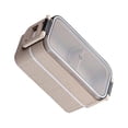 thumbnail image 1 of Monstrate Fiambrera portátil, 2 rejillas, paja de trigo, comida aislada, contenedor de almacenamiento fresco, Bento, horno microondas, cajas de Cocina y Comedor Beige de doble capa, 1 of 6