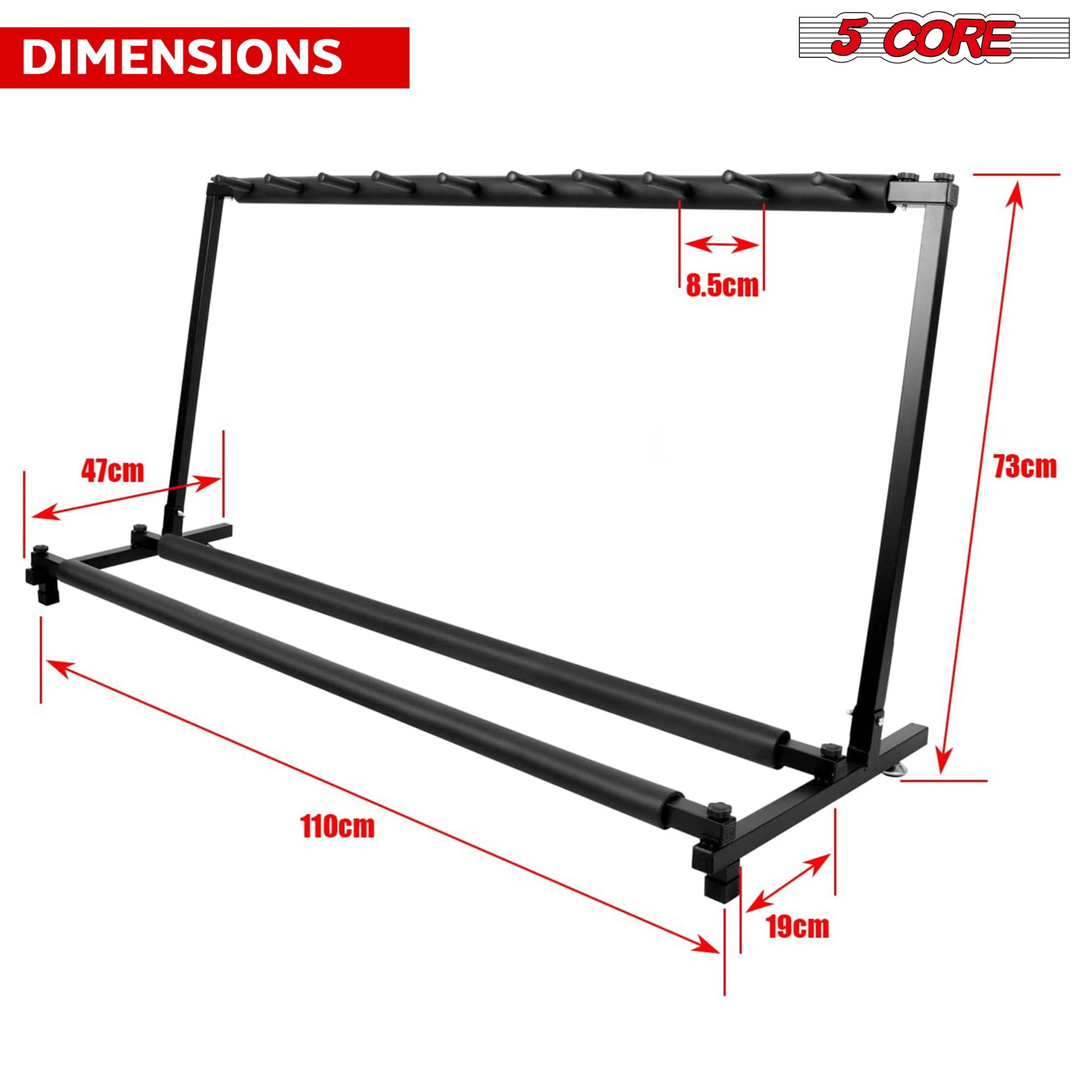 5 Core Guitar Rack 9 Slot Multi Guitar Stand Nine Display Floor Stand Safe Storage Foldable Portable for Electric Acoustic Flying V Guitars - GRack 9N1