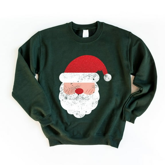 Santa Face Glitter - Womens Sweatshirt