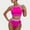 Hot Pink, variant on QUNYINEY Womens Swimsuits Tankini Crew Neck Colorblock Standard Straps Bathing Suit High Waisted Two Piece Swimsuit Sets