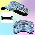 thumbnail image 7 of 3 Pcs Glitter Visor Shiny Rhinestones Sport Golf Adjustable Summer Cap Golf Sun Visor Caps for Golf Tennis Cycling Running, 7 of 7