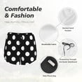 thumbnail image 6 of Haiem Black and White Polka Dot Women's 2 in 1 Running Shorts - Lightweight Athletic Workout Gym Yoga Breathable Sports Shorts Liner with Phone Pockets-Medium, 6 of 9