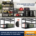 thumbnail image 5 of Garage Shelving Unit 5 Tier, Heavy Duty Metal Storage Rack 2240 lbs, Adjustable Wire Mesh Shelves for Garage Basement Warehouse, Black, 5 of 7