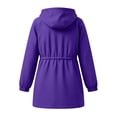 thumbnail image 6 of BiZtdJrK Rain Jackets for Women Lightweight Hooded Waterproof Rain Coats with Pockets Outdoor Long Sleeve Windbreaker Purple S, 6 of 8