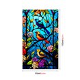 thumbnail image 1 of Colorful Flower Bird Stained Glass Window Film Non-adhesive Uv Blocking Heat Insulation Decorative Static Cling, 1 of 7