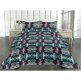 thumbnail image 2 of Ambesonne Abstract Boho Quilted Bedspread Set 3 Pcs, Psychedelic Hues Art, Queen, Teal Raspberry Seafoam, 2 of 4